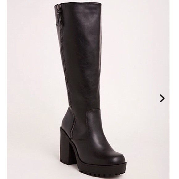 torrid | Shoes | Torrid Wide Width Calf Lug Heel Knee High Boots | Poshmark